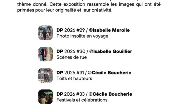 Exposition mensuelle photos lauréates 2026 DP S29-S34